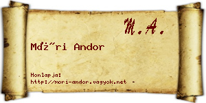 Móri Andor névjegykártya