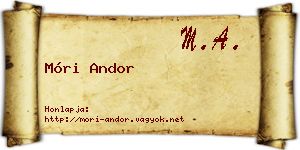 Móri Andor névjegykártya